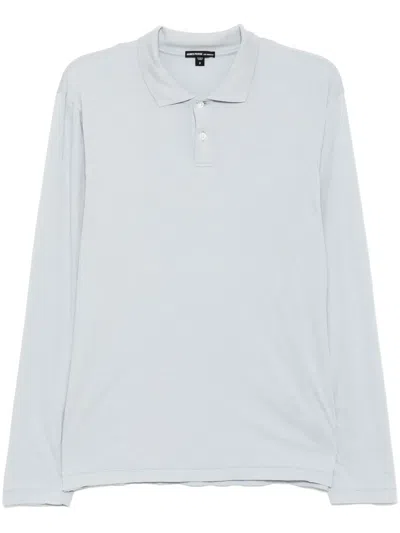 James Perse Long-sleeved Polo Shirt In Blau
