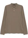 James Perse Long-sleeved Polo Shirt In Brown