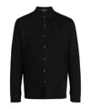 James Perse Spread-collar Jersey Shirt In Black