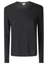 James Perse Long-sleeve Crew-neck T-shirt In Black