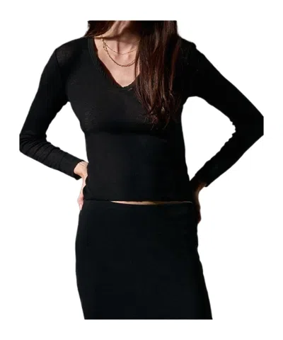 James Perse Long-sleeved T-shirt In Black