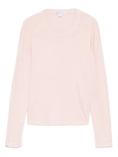 James Perse Long-sleeved T-shirt In Pink