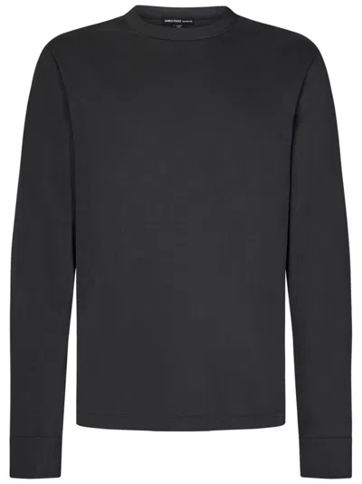 James Perse Long-sleeved T-shirt With Classic Crew Neckline In Black