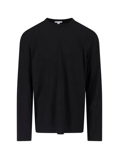 James Perse Long-sleeve Crewneck T-shirt In Black