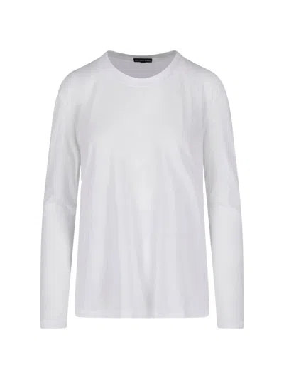 James Perse Long-sleeve Crewneck T-shirt In White