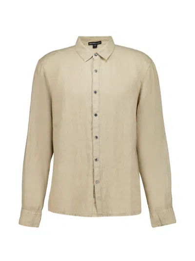 James Perse Long-sleeve Linen Shirt In Neutral