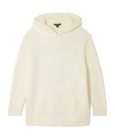 James Perse Long-sleeved Hooded Sweatshirt In White