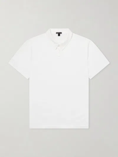 James Perse Lotus Cotton-jersey Polo Shirt In White