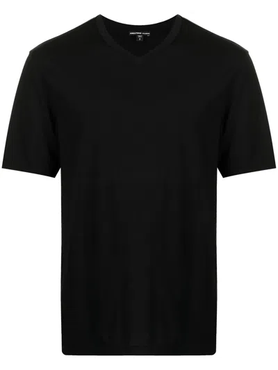 James Perse Lotus V-neck T-shirt In Black