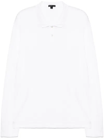 James Perse Luxe Lotus Polo Shirt In White