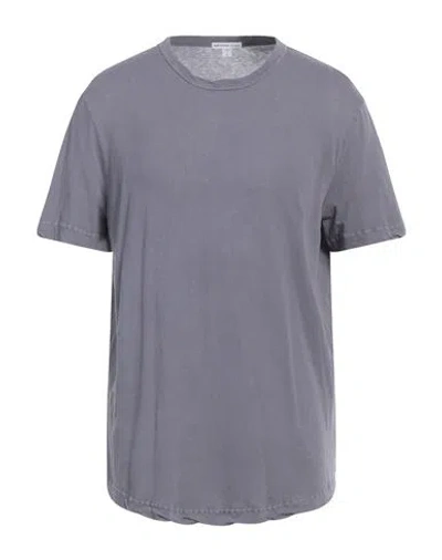 James Perse Man T-shirt Lead Size 3 Cotton In Gray