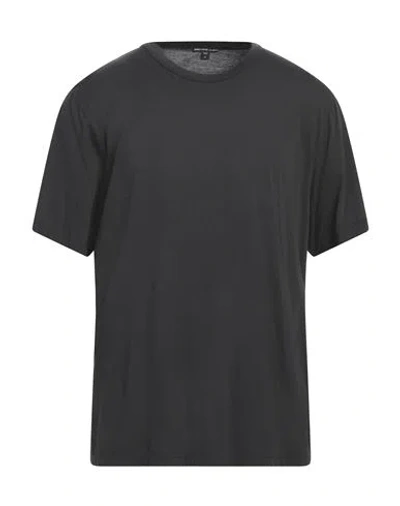 James Perse Man T-shirt Lead Size 4 Cotton In Grey