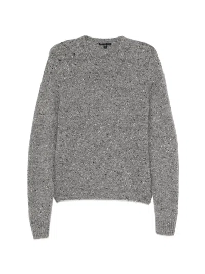 James Perse Marled Knit Sweater In Gray