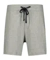 James Perse Mélange-effect Cotton Shorts In Gray