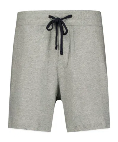 James Perse Mélange-effect Cotton Shorts In Gray