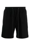 James Perse Drawstring Cotton Shorts In Black