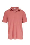 James Perse Men's Sueded Jersey Polo Shirt In Strawberry In Pink