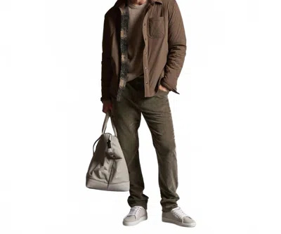 James Perse Mens 5 Pocket Cordoroy Jean In Army Green Pigment In Brown