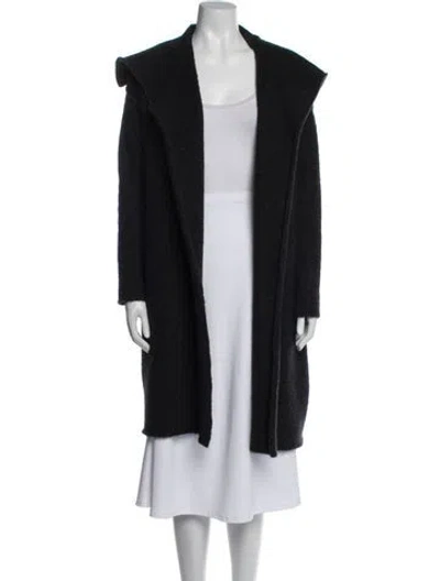 Pre-owned James Perse Merino Wool Coat In Black