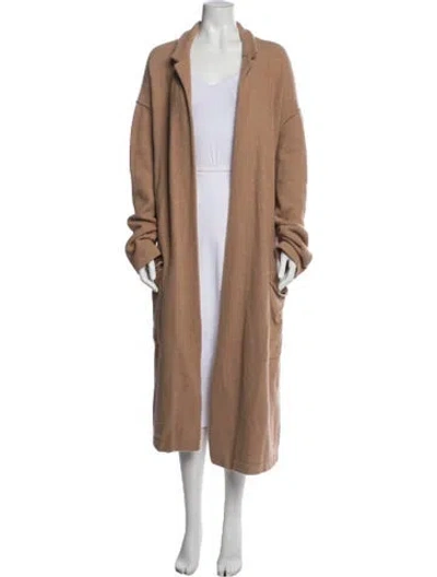 Pre-owned James Perse Merino Wool Coat In Brown/neutrals