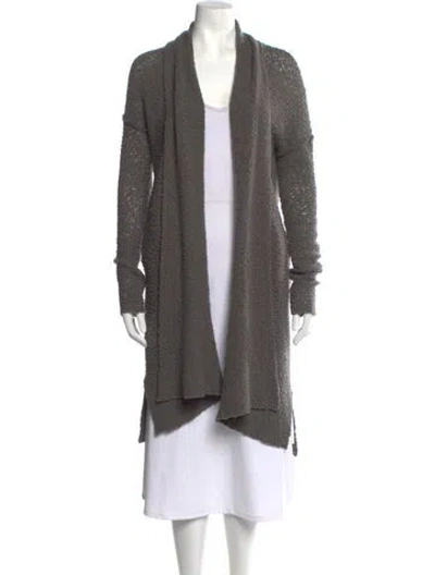 Pre-owned James Perse Merino Wool Open Front Sweater In Grey