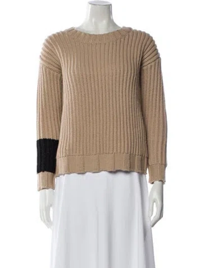 Pre-owned James Perse Merino Wool Scoop Neck Sweater In Brown