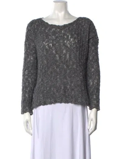 Pre-owned James Perse Merino Wool Scoop Neck Sweater In Grey