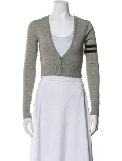 Pre-owned James Perse Merino Wool V-neck Sweater In Gray