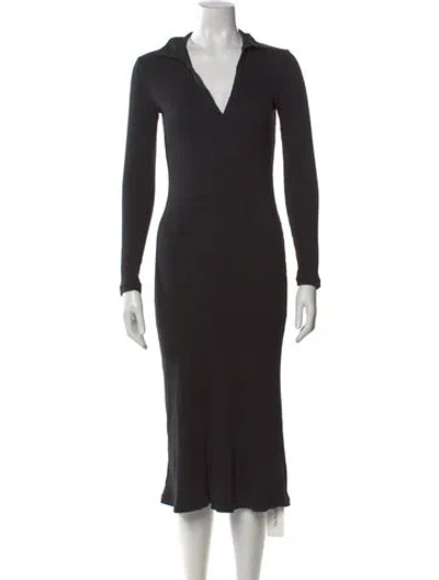 Pre-owned James Perse Midi Length Dress In Black