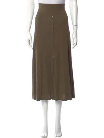 Pre-owned James Perse Midi Length Skirt In Green