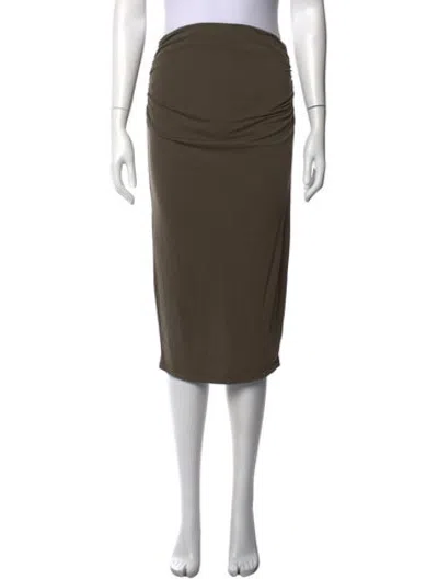 Pre-owned James Perse Midi Length Skirt In Green