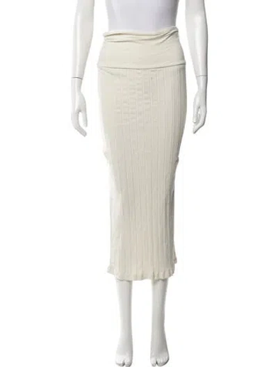 Pre-owned James Perse Midi Length Skirt In White