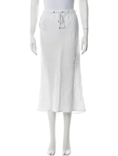 Pre-owned James Perse Midi Length Skirt In White