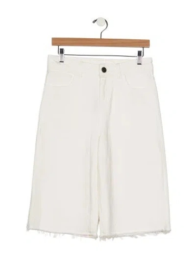 Pre-owned James Perse Mid-rise Straight Leg Jeans In White