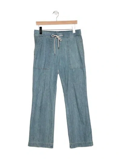 Pre-owned James Perse Mid-rise Wide Leg Jeans In Blue