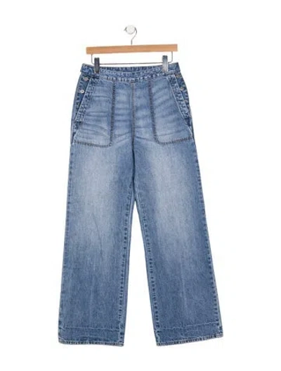 Pre-owned James Perse Mid-rise Wide Leg Jeans In Blue