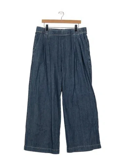 Pre-owned James Perse Mid-rise Wide Leg Jeans In Blue