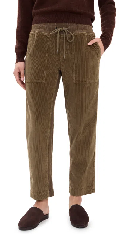 James Perse Mix Media Corduroy Pants Earth P In Brown