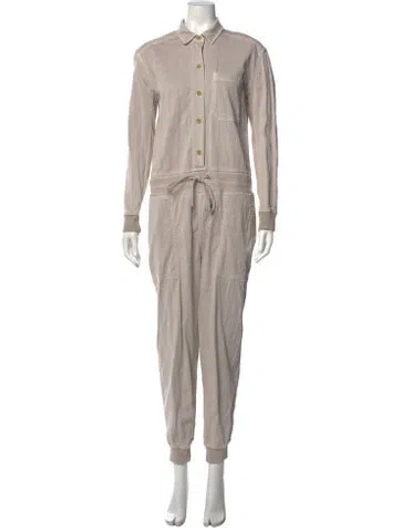 Pre-owned James Perse Mock Neck Jumpsuit In Neutral