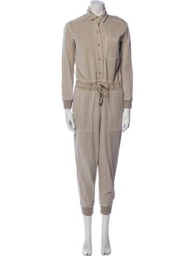 Pre-owned James Perse Mock Neck Jumpsuit In Neutral