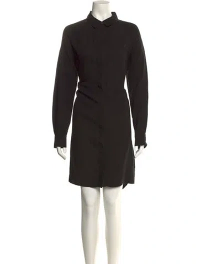 Pre-owned James Perse Mock Neck Knee-length Dress In Black