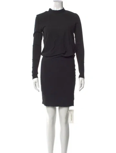 Pre-owned James Perse Mock Neck Knee-length Dress W/ Tags In Black