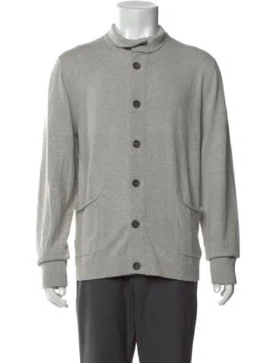 Pre-owned James Perse Mock Neck Long Sleeve Cardigan In Neutral