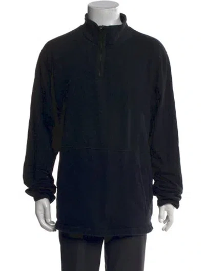 Pre-owned James Perse Mock Neck Long Sleeve Sweatshirt In Black