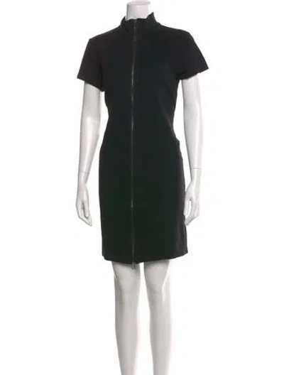 Pre-owned James Perse Mock Neck Mini Dress In Black