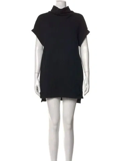 Pre-owned James Perse Mock Neck Mini Dress In Black