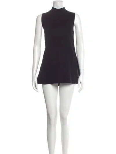 Pre-owned James Perse Mock Neck Mini Dress In Blue