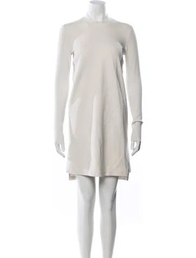 Pre-owned James Perse Mock Neck Mini Dress In Neutral