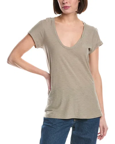 James Perse Mock Turtleneck Dress In Brown