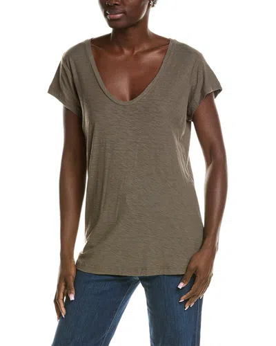 James Perse Mock Turtleneck Dress In Light Olive